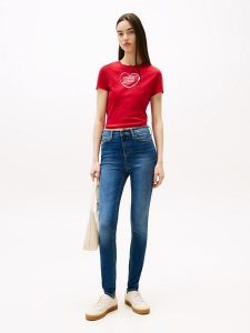 TOMMY JEANS Dżinsy "Nora" - Skinny fit - w kolorze granatowym rozmiar: W31/L30. Niebieskie jeansy Tommy Jeans, z aplikacjami, z jeansu, z podwyższonym stanem. Za 306,01 zł.