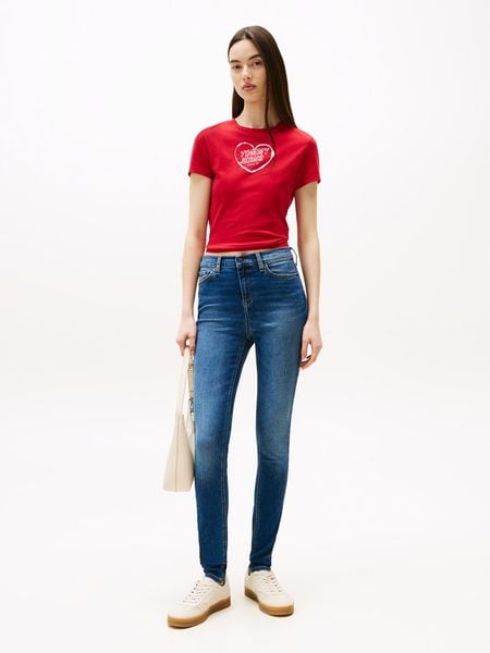 TOMMY JEANS Dżinsy "Nora" - Skinny fit - w kolorze granatowym rozmiar: W31/L30. Niebieskie jeansy Tommy Jeans, z aplikacjami, z jeansu, z podwyższonym stanem. Za 218,57 zł.