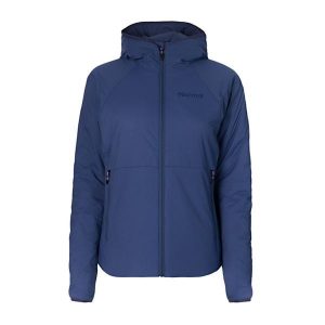 Kurtka hybrydowa damska Marmot Novus Hoody. Niebieskie kurtki Marmot, na zimę, l, bez wzorów, bez kaptura. Za 369,99 zł.