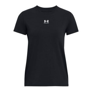Koszulka damska Under Armour Rival Core. Czarne bluzki Under Armour, bez wzorów, bez ramiączek. Za 124,57 zł.