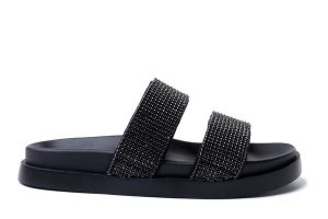 RIEKER Revolution W1451-00 black, klapki damskie. Czarne klapki Rieker, bez wzorów, z kauczuku, bez obcasa. Za 223,93 zł.