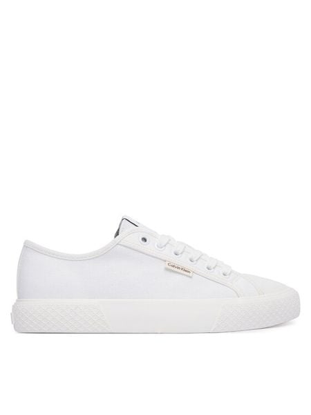 Calvin Klein Trampki Vulc HW0HW02975 Biały. Białe trampki Calvin Klein, bez wzorów, z materiału, bez zapięcia. Za 329,99 zł.