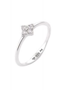 Elli DIAMONDS Pierścionek Zaręczynowy Damski Kwiatowy Diament Wyhodowany w Laboratorium Szlif Brylantowy Biały (0,14 ct) 925 Sterling Silver Ślubny Pi. Białe pierścionki Elli DIAMONDS, z diamentem, srebrne. Za 572,89 zł.
