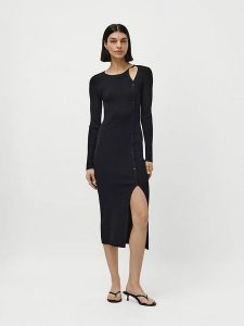 LeGer Sukienka "Galina" w kolorze czarnym rozmiar: 36. Czarne sukienki LeGer, bez wzorów, bez kołnierzyka, bez ramiączek, midi. Za 152,99 zł.