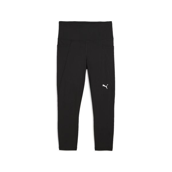Damskie legginsy treningowe typu capri z wysokim stanem ESSENTIALS PUMA. Czarne legginsy Puma, bez wzorów, z podwyższonym stanem. Za 169,00 zł.