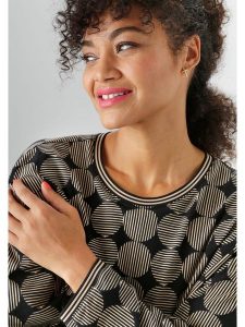 Aniston Koszulka w kolorze beżowo-czarnym rozmiar: 50. Brązowe bluzki Aniston, bez wzorów, bez kołnierzyka, bez ramiączek. Za 78,28 zł.
