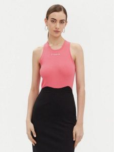 PINKO Top 100822 A2C1 Różowy Regular Fit. Czerwone topy Pinko, l, bez wzorów, z bawełny, bez kołnierzyka, bez ramiączek. Za 195,99 zł.