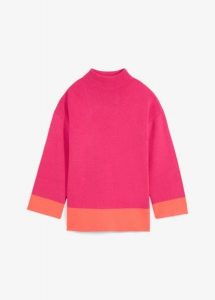 Sweter. Czerwone swetry klasyczne bonprix, z dzianiny, bez kołnierzyka. Za 117,99 zł.