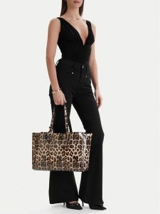 Eva Minge Torebka EO-ARIA-LDA8637 Beżowy. Brązowe shopper bag Eva Minge, bez wzorów, z materiału, bez dodatków. Za 279,99 zł.