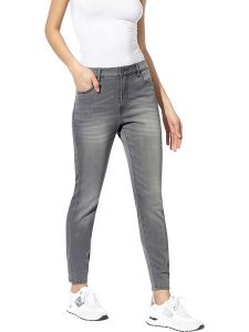 Heine Dżinsy - Slim fit - w kolorze szarym rozmiar: 38. Szare jeansy Heine, bez wzorów, z podwyższonym stanem. Za 52,79 zł.