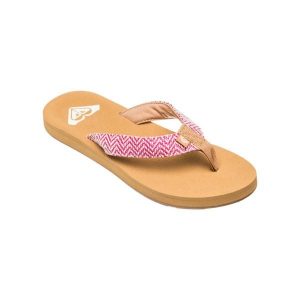 Klapki plażowe dla Kobiety PORTO Czerwony. Czerwone klapki Roxy, bez wzorów, z poliesteru, bez obcasa. Za 99,99 zł.