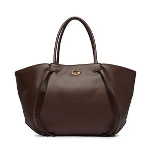 Torebka Guess. Brązowe shopper bag Guess, z aplikacjami, bez dodatków. Za 674,99 zł.