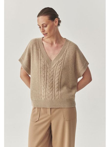 TATUUM Sweter w kolorze jasnobrązowym rozmiar: M. Brązowe swetry oversize Tatuum, m, bez wzorów, z wełny, bez ramiączek. Za 113,36 zł.