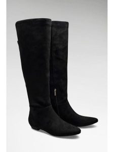 Guess Kozaki 185190 Czarny. Czarne kozaki Guess, z aplikacjami, bez obcasa, na słupku, bez zapięcia. Za 674,99 zł.