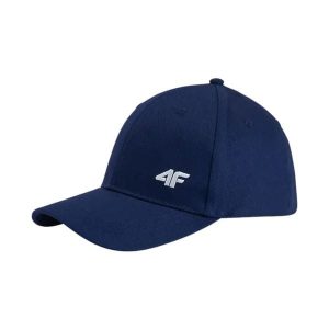 Czapka z daszkiem 4F. Niebieskie czapki 4f, bez wzorów, z bawełny, klasyczne. Za 53,99 zł.