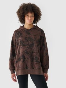 4F Bluza dresowa oversize nierozpinana z kapturem damska - multikolor S. Bluzy 4f, s, bez wzorów, z bawełny, z kapturem. W wyprzedaży za 99,99 zł.