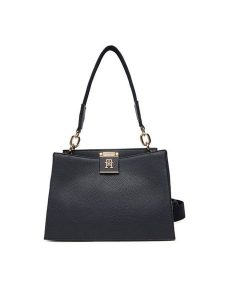 Tommy Hilfiger Torebka Th Her Med Satchel Corp AW0AW17830 Granatowy. Niebieskie torebki klasyczne TOMMY HILFIGER, bez wzorów, ze skóry, bez dodatków. Za 529,99 zł.