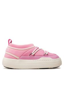 Moon Boot Botki Park Icon 80D2470070 Różowy. Czerwone botki Moon Boot, bez wzorów, ze skóry, bez obcasa, na płaskiej podeszwie, bez zapięcia. Za 429,99 zł.