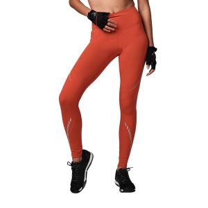 Legginsy treningowe damskie STRONG ID. Brązowe legginsy STRONG ID, bez wzorów. Za 159,99 zł.