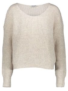 Sublevel Sweter w kolorze kremowym rozmiar: L. Brązowe swetry oversize Sublevel, l, bez wzorów, ze splotem, bez ramiączek. Za 74,63 zł.