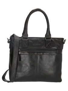 Micmacbags Skórzana torebka w kolorze czarnym - 33 x 28 x 9 cm rozmiar: onesize. Czarne torebki klasyczne Micmacbags, bez wzorów, z materiału, przez ramię, bez dodatków. Za 304,99 zł.