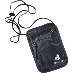 Saszetka turystyczna Deuter Security Wallet I - black. Czarne nerki i saszetki Deuter, bez wzorów, z materiału. Za 66,15 zł.