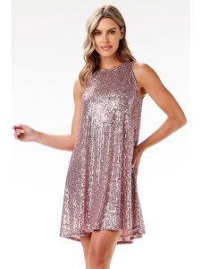 Awama Sukienka w kolorze jasnoróżowym rozmiar: L. Różowe sukienki Awama, l, bez wzorów, bez kołnierzyka, bez ramiączek, mini. Za 152,45 zł.