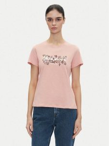 Pepe Jeans T-Shirt Rosalind PL506034 Różowy Regular Fit. Czerwone t-shirty Pepe Jeans, xs, bez wzorów, z bawełny, bez kołnierzyka, bez ramiączek. Za 99,99 zł.
