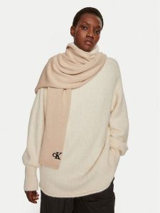Calvin Klein Szalik Seasonal K60K612662 Różowy. Czerwone rękawiczki Calvin Klein, bez wzorów, z bawełny. Za 269,99 zł.