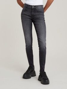 G-Star Dżinsy "Lhana" - Skinny fit - w kolorze antracytowym rozmiar: W29/L34. Czarne jeansy G-Star, z aplikacjami. Za 239,99 zł.
