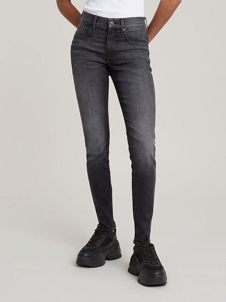 G-Star Dżinsy "Lhana" - Skinny fit - w kolorze antracytowym rozmiar: W27/L30. Czarne jeansy G-Star, z aplikacjami. Za 213,69 zł.