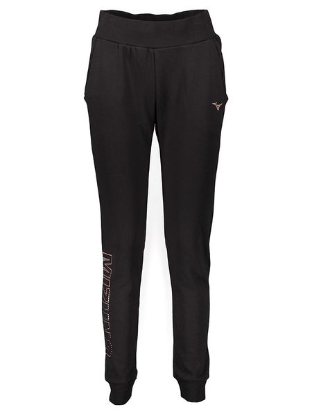 Mizuno Spodnie dresowe "Mizuno" w kolorze czarno-fioletowym rozmiar: L. Czarne spodnie dresowe Mizuno, l, bez wzorów, z dresówki. Za 74,81 zł.