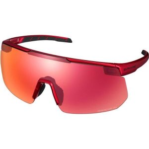 Brille S-PHYRE 2 Ridescape Road, metaliczna czerwień. Czerwone okulary przeciwsłoneczne Shimano. Za 692,50 zł.