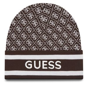 Czapka Guess. Brązowe czapki Guess, z aplikacjami. Za 139,99 zł.