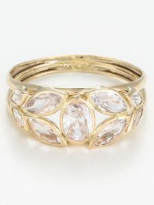 L instant d Or Złoty pierścionek "Petra" z cyrkoniami rozmiar: 48. Żółte pierścionki L instant d Or, z cyrkonią, złote. Za 826,99 zł.