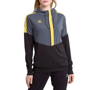 Damska bluza z kapturem Erima Squad. Czarne bluzy Erima, bez wzorów, z kapturem. Za 174,15 zł.