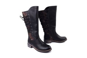 RIEKER TEX 94693-00 black, kozaki damskie. Czarne kozaki Rieker, bez wzorów, bez obcasa, na obcasie, bez zapięcia. Za 449,90 zł.