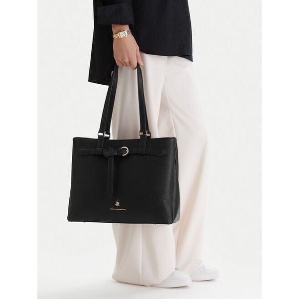 Torebka Beverly Hills Polo Club. Czarne shopper bag Beverly Hills Polo Club, bez wzorów, bez dodatków. Za 170,99 zł.