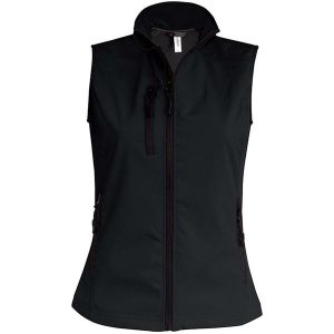 Damska kurtka puchowa Kariban Sans Manche Softshell. Czarne kurtki KARIBAN, bez wzorów, z puchu, bez kaptura. Za 196,00 zł.