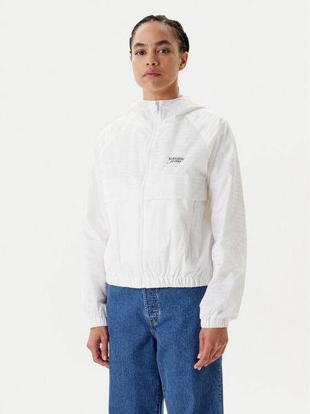 Tommy Jeans Wiatrówka Jacquard DW0DW20952 Écru Relaxed Fit. Kurtki Tommy Jeans, l, bez wzorów, z jeansu, bez kaptura. Za 409,99 zł.