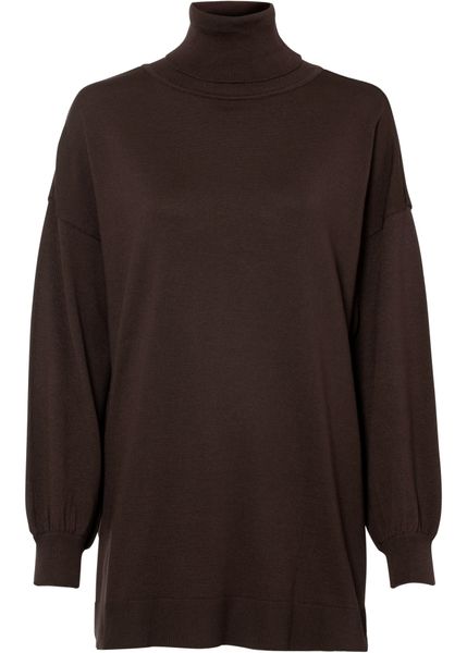 Sweter z golfem z mieszanki wiskozy. Czarne długie swetry bonprix, bez wzorów, z wiskozy. Za 129,99 zł.