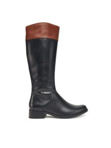 Caprice Oficerki 9-25511-41 Czarny. Czarne kozaki Caprice, bez wzorów, ze skóry, bez obcasa, na płaskiej podeszwie, bez zapięcia. Za 659,99 zł.