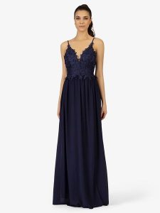 APART Sukienka w kolorze granatowym rozmiar: 38. Niebieskie sukienki Apart, bez wzorów, z koronki, bez kołnierzyka, bez ramiączek, maxi. Za 187,99 zł.