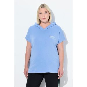 Damskie Bluza funkcyjna szybkoschnąca kaptur bez rękawów. Niebieskie bluzy Ulla Popken, plus size, bez wzorów, z bawełny, bez kaptura. W wyprzedaży za 191,99 zł.
