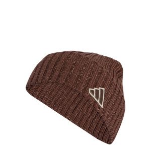 Czapka typu beanie z melanżowym wykończeniem. Brązowe czapki ADIDAS, bez wzorów, klasyczne. Za 129,00 zł.
