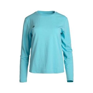 BRIANES Damska koszulka z długim rękawem i okrągłym dekoltem, casualowa. Niebieskie koszule nocne Izas, bez wzorów, bez ramiączek. W wyprzedaży za 139,09 zł.