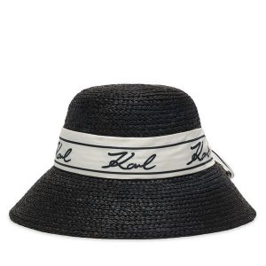 Kapelusz KARL LAGERFELD. Czarne kapelusze KARL LAGERFELD, bez wzorów. Za 529,99 zł.