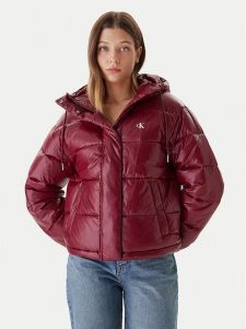 Calvin Klein Jeans Kurtka zimowa LV047D505G Bordowy Relaxed Fit. Czerwone kurtki Calvin Klein Jeans, na zimę, xl, bez wzorów, z jeansu, bez kaptura. Za 579,99 zł.