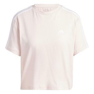 Koszulka damska adidas Essentials 3-Stripes Single Jersey Crop Top. Czerwone topy ADIDAS, bez wzorów, z bawełny, retro, bez kołnierzyka, bez ramiączek. Za 105,99 zł.