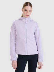 4F Kurtka softshell wiatroodporna membrana 5000 damska - fioletowa M. Fioletowe kurtki 4f, na zimę, m, bez wzorów, z dzianiny, z kapturem. W wyprzedaży za 199,99 zł.